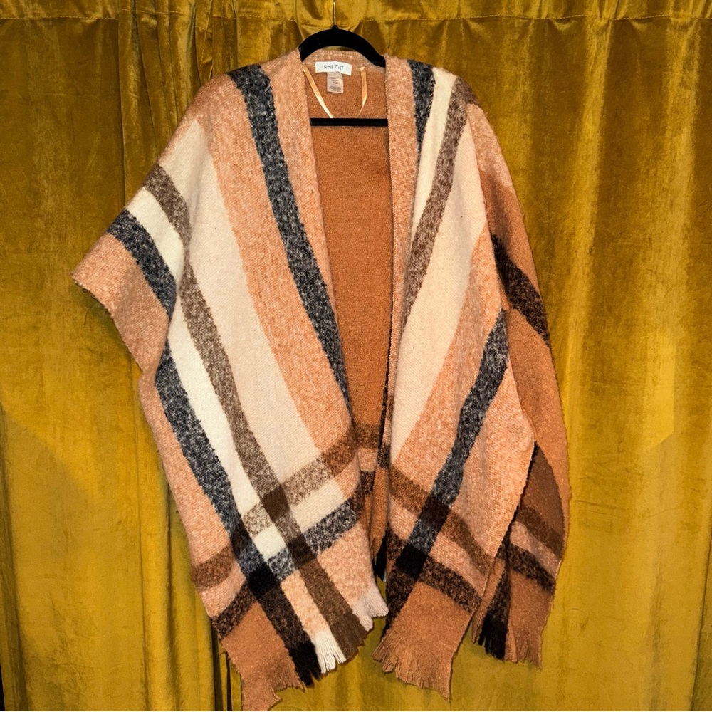 Nine West Cozy Poncho in Earth Tones